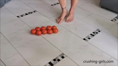 Jennifer Crushing A Tomatoes
