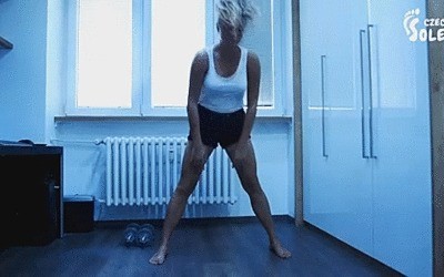 Working Out At Home Only With Sexy Bare Feet