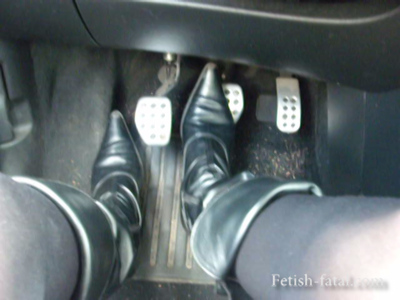 Driving With Beautiful Boots And Black Tights Hummmmm